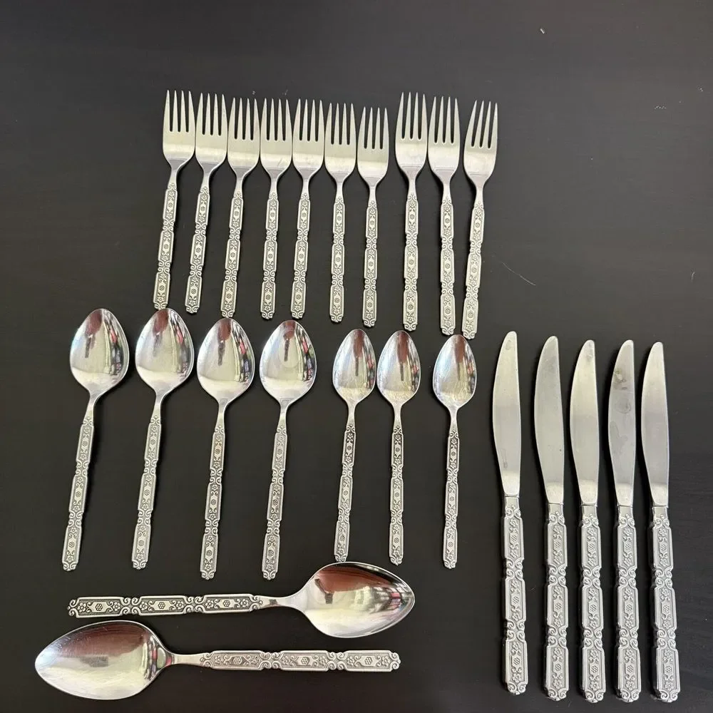 Oneida Heirloom Cube Stainless RAPHAEL Black Accent Serving Utensils &‎ Flatware